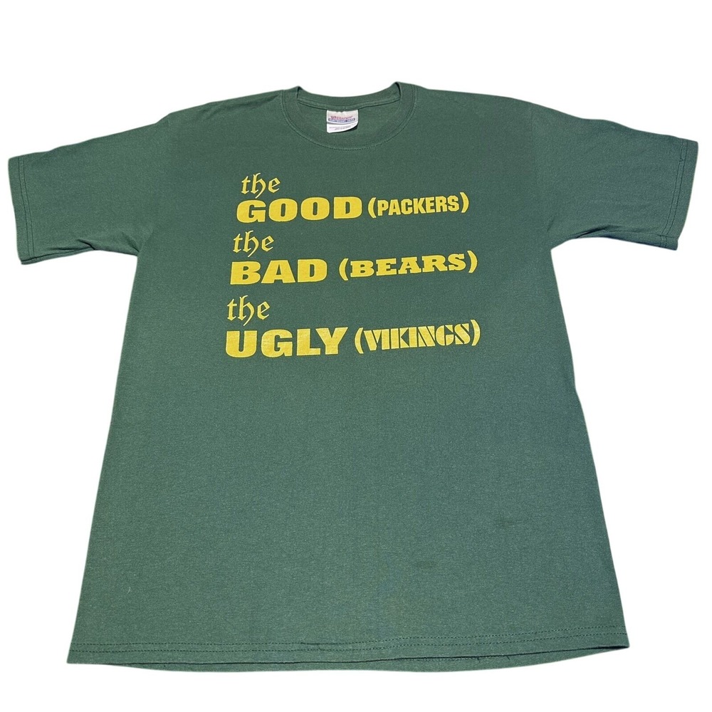 Vintage‎ Y2K The Good The Bad The Ugly Packers Bears Vikings NFL T-Shirt Medium